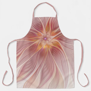 Tablier Rêve floral rose doux Fleur d'art fractal Abstrait