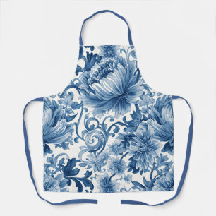 Tablier Rêves bleus   Chinoiserie aquarelle florale
