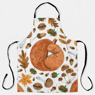 Tablier Rêves d'automne : Aquarelle écureuil paradis