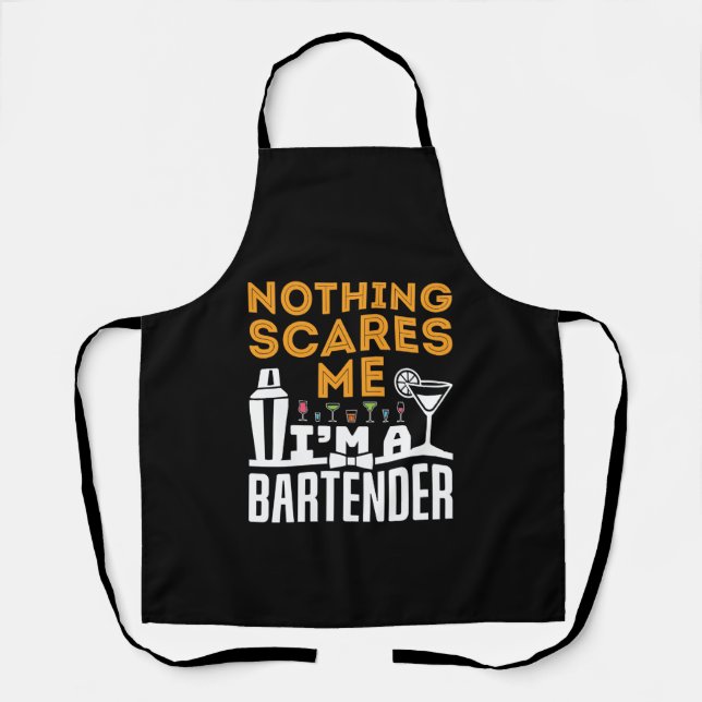 Tablier Rien ne me fait peur Je suis un barman (Recto)