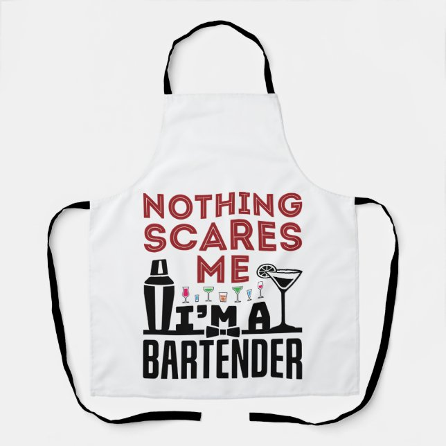 Tablier Rien ne me fait peur Je suis un barman (Recto)