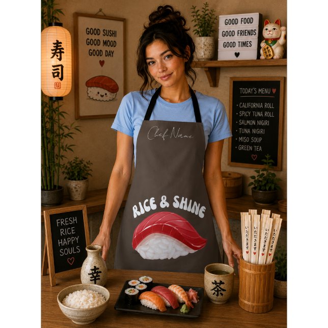 Tablier Riz et brillant, chat sushi (Créateur téléchargé)