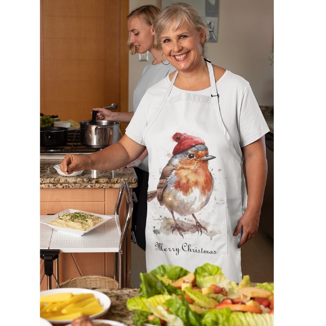 Tablier Robin rouge de Noël, personnalisable (Créateur téléchargé)