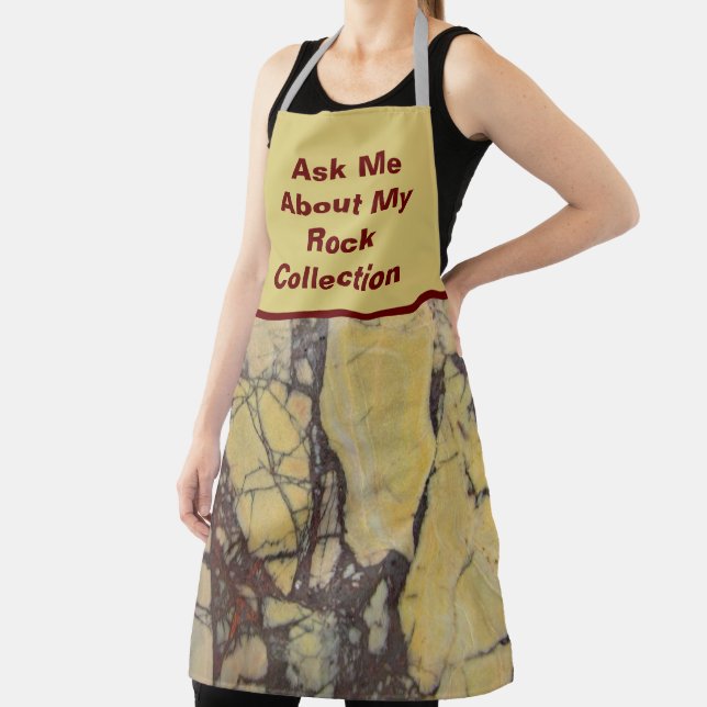 Tablier Rock Collector Humoristique Jaune Rouge Marbré Pie (Insitu)