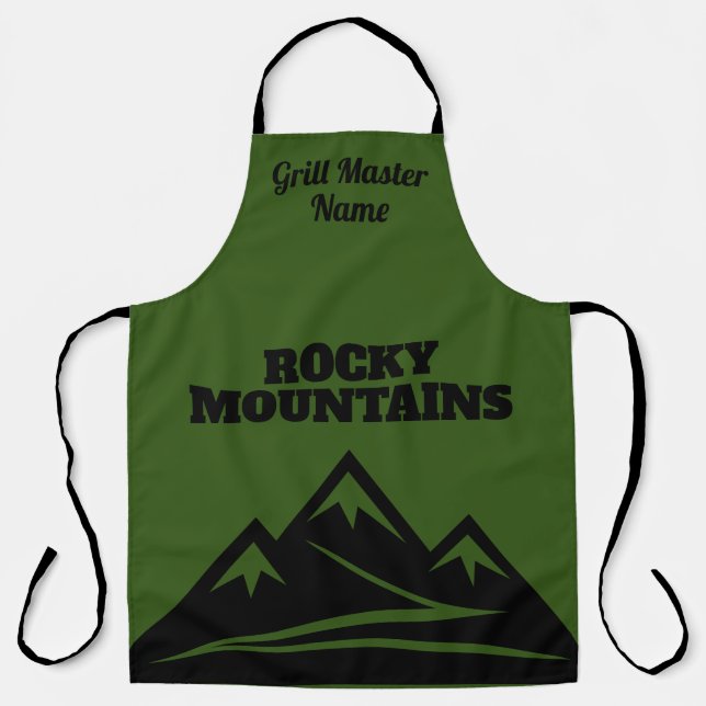 Tablier Rocky Mountains, grillmaster personnalisé, barbecu (Recto)