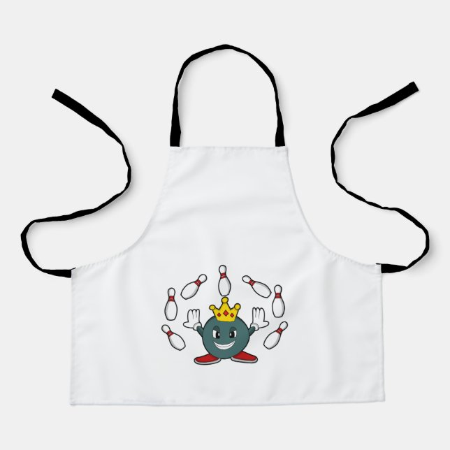 Tablier Roi à Bowling avec épingle de Bowling (Recto)