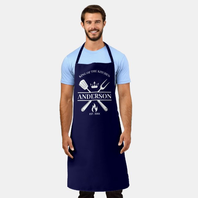 Tablier Roi de la cuisine BBQ personnalisé (Porté)