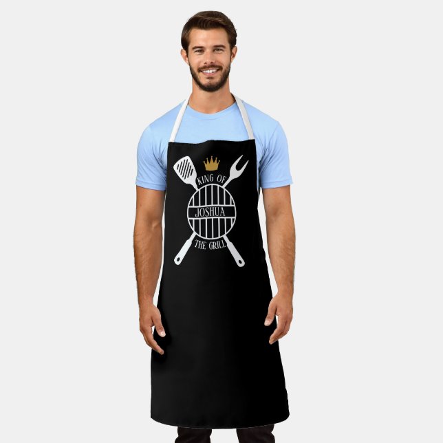 Tablier roi du barbecue grill cadeau pour lui papa (Porté)