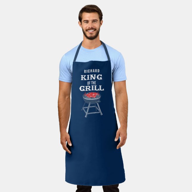 Tablier Roi du Grill BBQ Apron personnalisé (Porté)