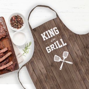 Tablier Roi du Grill Drôle de Grange Bois Grillade