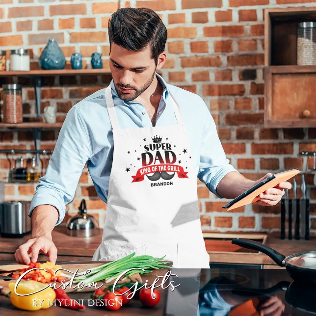 Tablier Roi personnalisé du Grill Fête des pères Grill Mas (Créateur téléchargé)