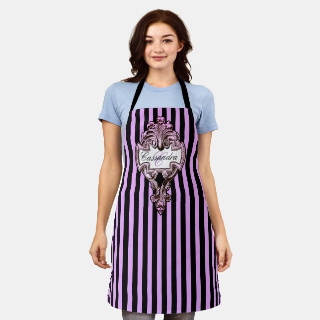 Tablier Romantique Steampunk Goth Apron personnalisé (Porté)