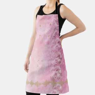 Tablier Rose baroque Damask Grunge - Apron