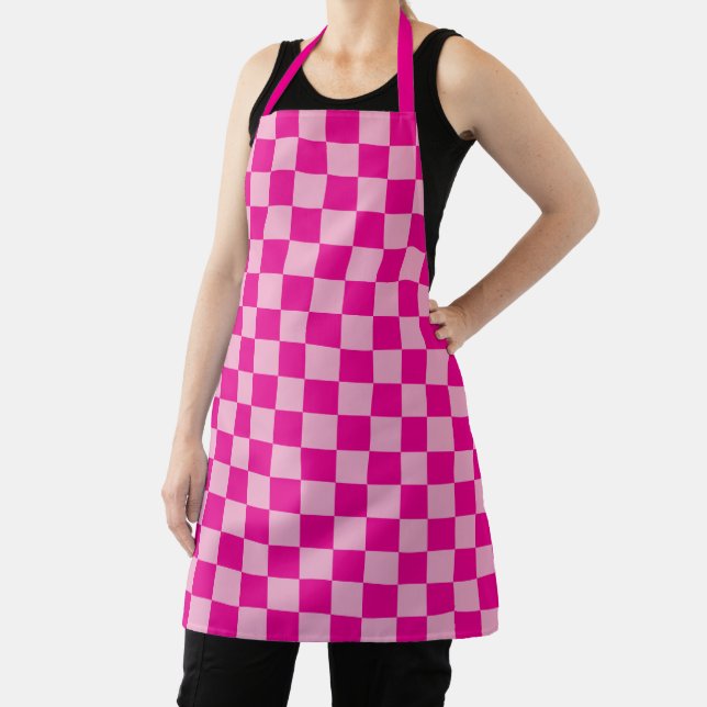 Tablier Rose Chaud et Damier Plus Clair (Insitu)