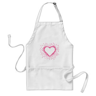 Tablier rose de cuisine de coeur de confettis