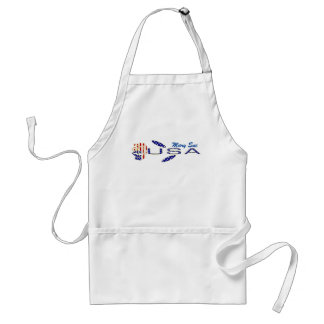 Tablier Rose Drapeau USA Bleu Personnalisé