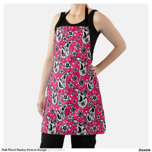 Tablier Rose Floral Paisley Design Motif