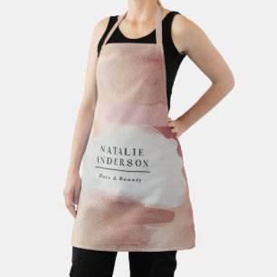 Tablier Rose Gold Aquarelle Personnalisation Féminine