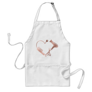 Tablier Rose Gold Ciseaux Coeur Coiffeur Styliste Coiffeur