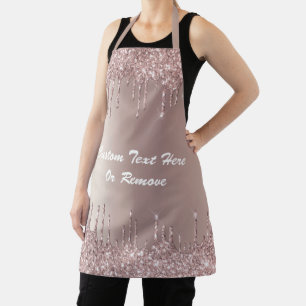 Tablier Rose Gold Parties scintillant Apron Texte personna