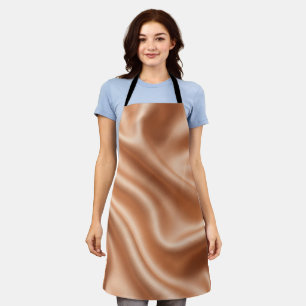 Tablier Rose Gold Satin Soie Motif Abstrait Luxe