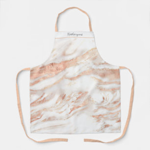 Tablier Rose moderne marbre d'huile d'or personnalisé