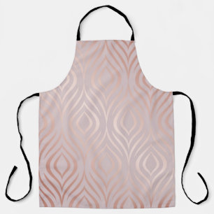 Tablier Rose or géométrique motif transparent