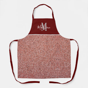 Tablier Rose Parties scintillant or Bourgogne Monogramme p