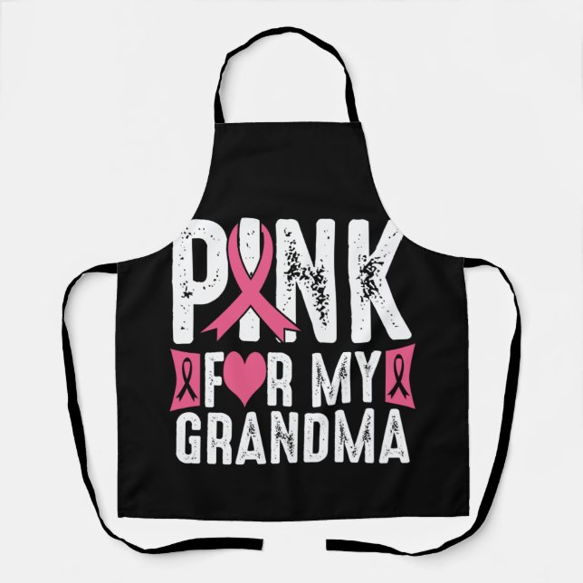 Tablier Rose pour ma grand-mère Sensibilisation au cancer  (Recto)