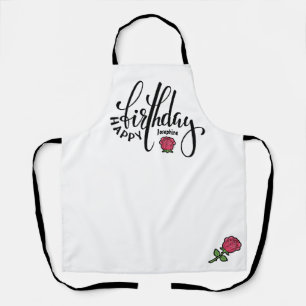 Tablier Rose rose personnalisée pour anniversaire
