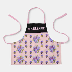 Tablier Rose Rose Rose Aquarelle Personnalisable Enfants F