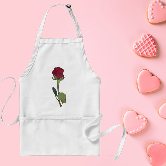 Tablier Rose rouge (Red Rose Adult Apron)