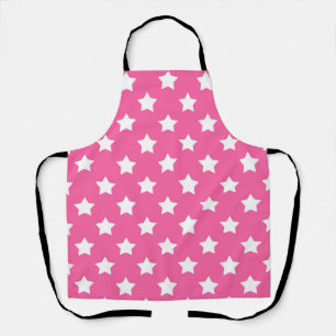 Tablier Rose White Stars Motif Décor