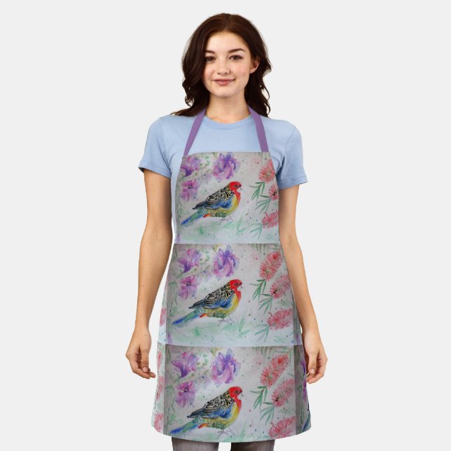 Tablier Rosella Parrot Australian Bird Bird Art Apron (Porté)