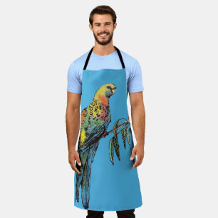 Tablier Rosella Parrot Oiseaux Bleu Motif Mens Dads Apron