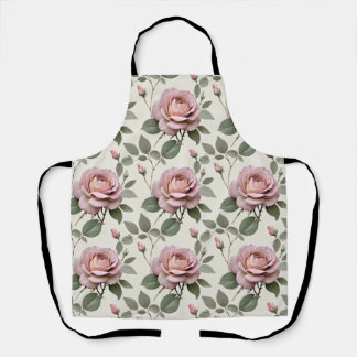 Tablier Roses anglaises classiques dans des teintes douces