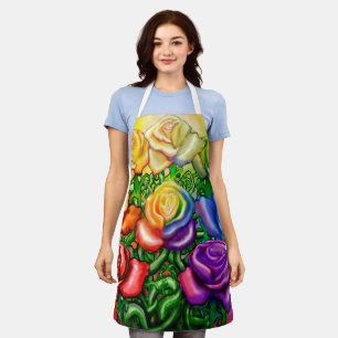Tablier Roses arc-en-ciel