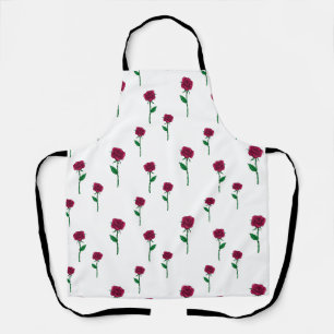 Tablier Roses avec tige romantique design Saint Valentin