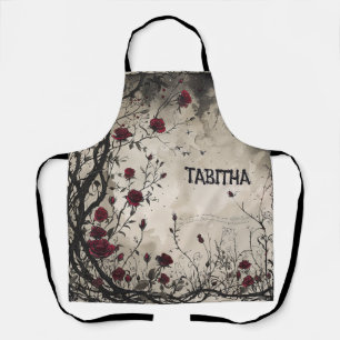 Tablier roses et ronces gothiques