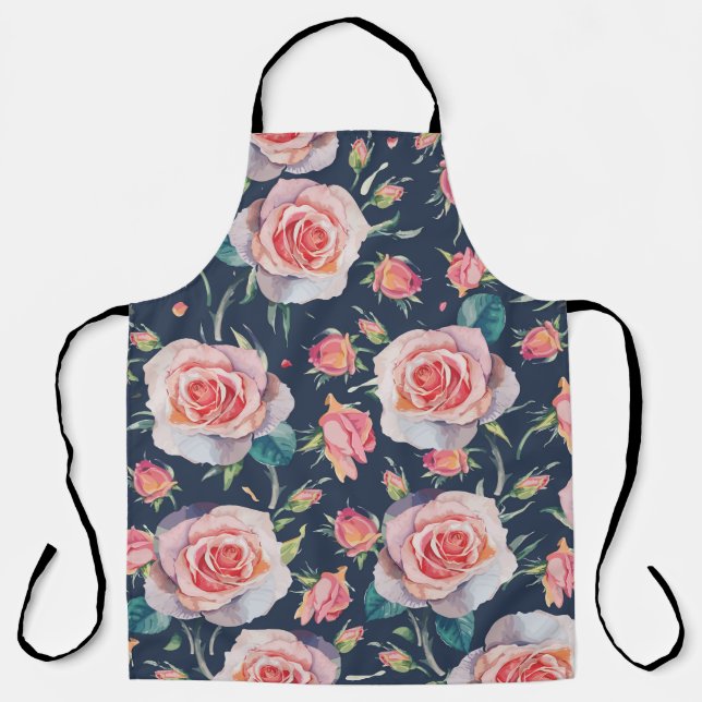 Tablier Roses et Rosebuds : Floral Seamless. (Recto)