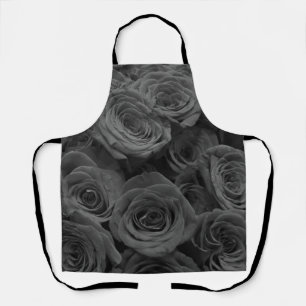 Tablier Roses gris, photo florale grise