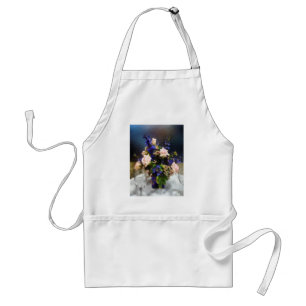 Tablier Roses roses roses et Delphinium pourpre