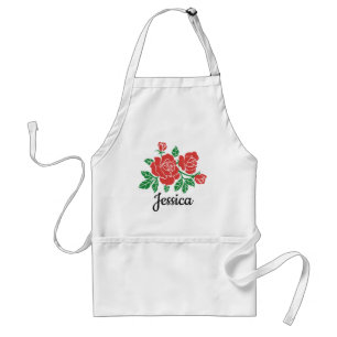 Tablier Roses rouges brillantes Art personnalisé