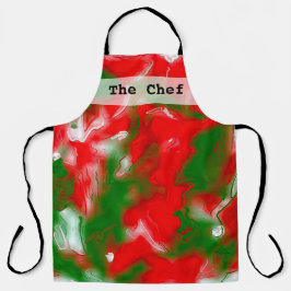Tablier Rouge, blanc et vert Abstrait