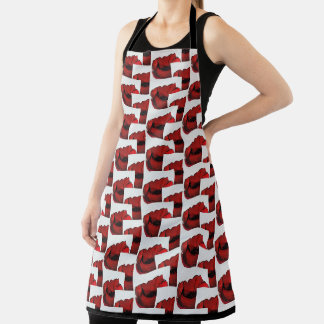 Tablier Rouge Blanc Noir Vibrant Motif répétitif
