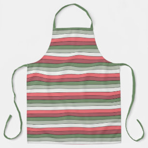 Tablier Rouge Blanc Vert de Noël sur papier texturé