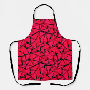Tablier rouge écarlate motif, géométrique, abstrait th