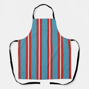Tablier Rouge et Bleu vif Motif rayé Design moderne
