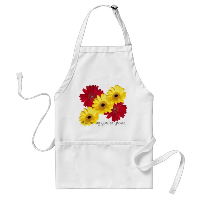 Tablier Rouge et jaune Gerber Daisy Fermer les photos (Devant)