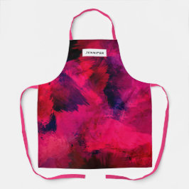 Tablier Rouge foncé et violet Abstrait moderne et audacieu